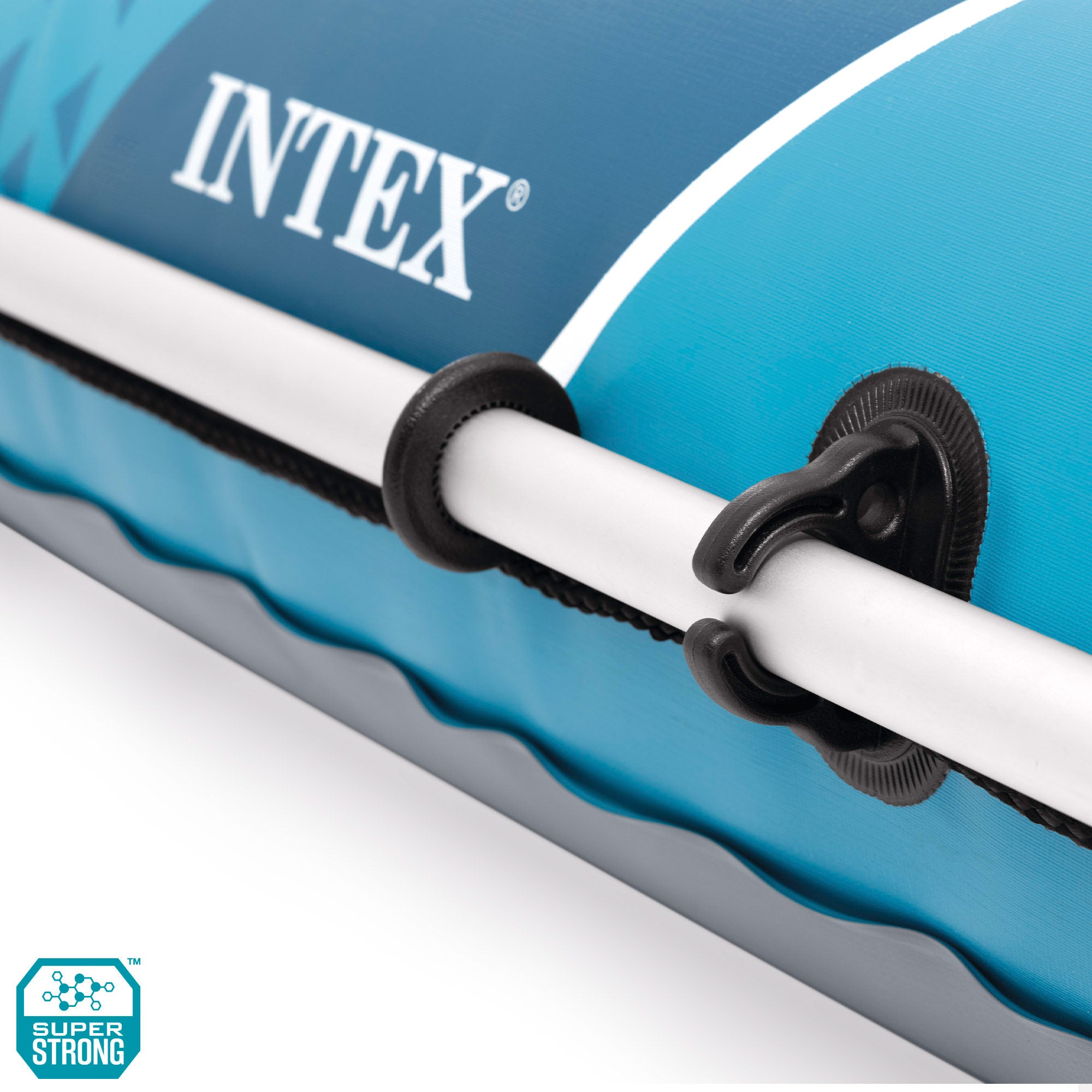 Bote insuflável INTEX Excursion 4 com remos, bomba de enchimento e assentos insufláveis.