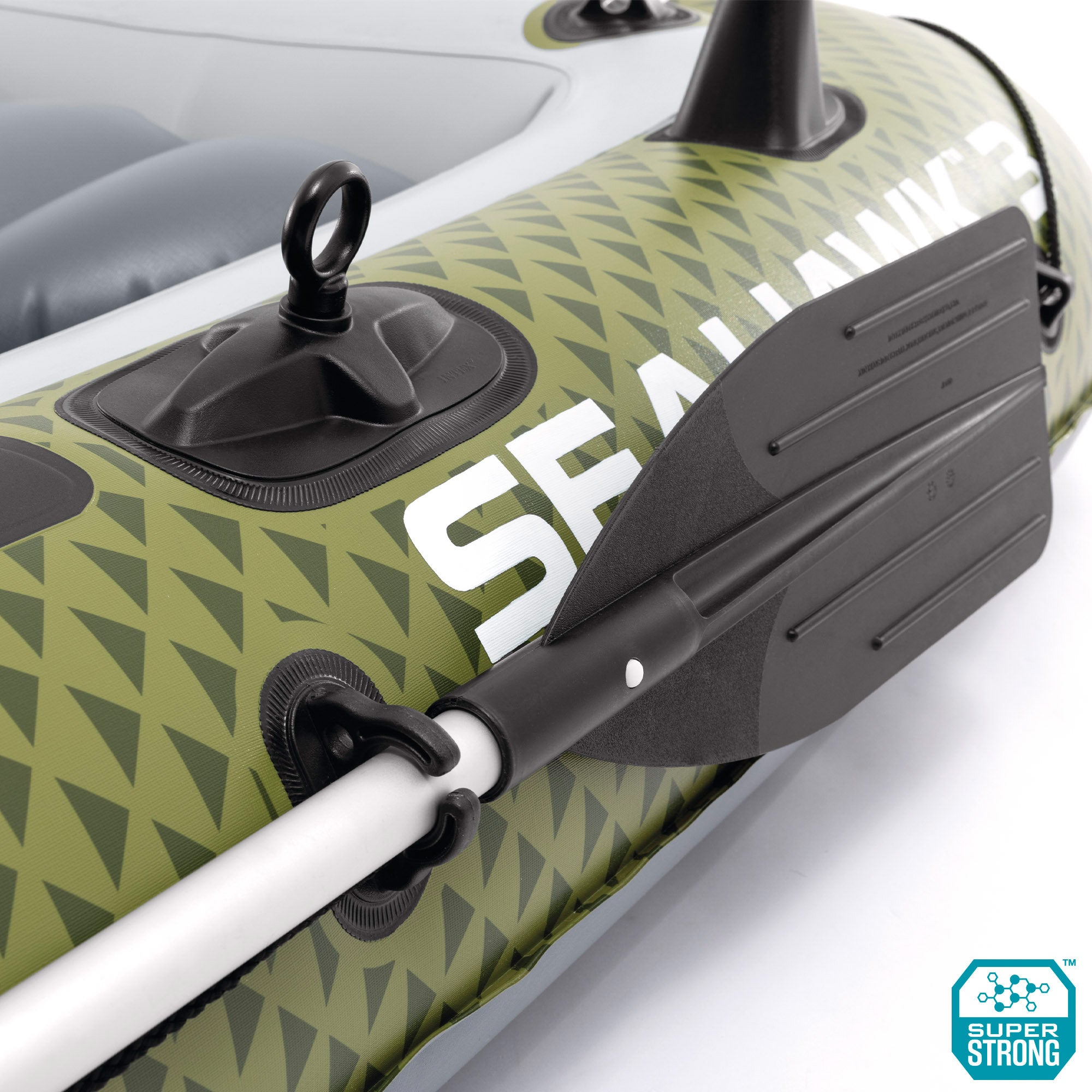 Bote insuflável INTEX Seahawk 3 com remos, bomba de enchimento e assentos insufláveis.