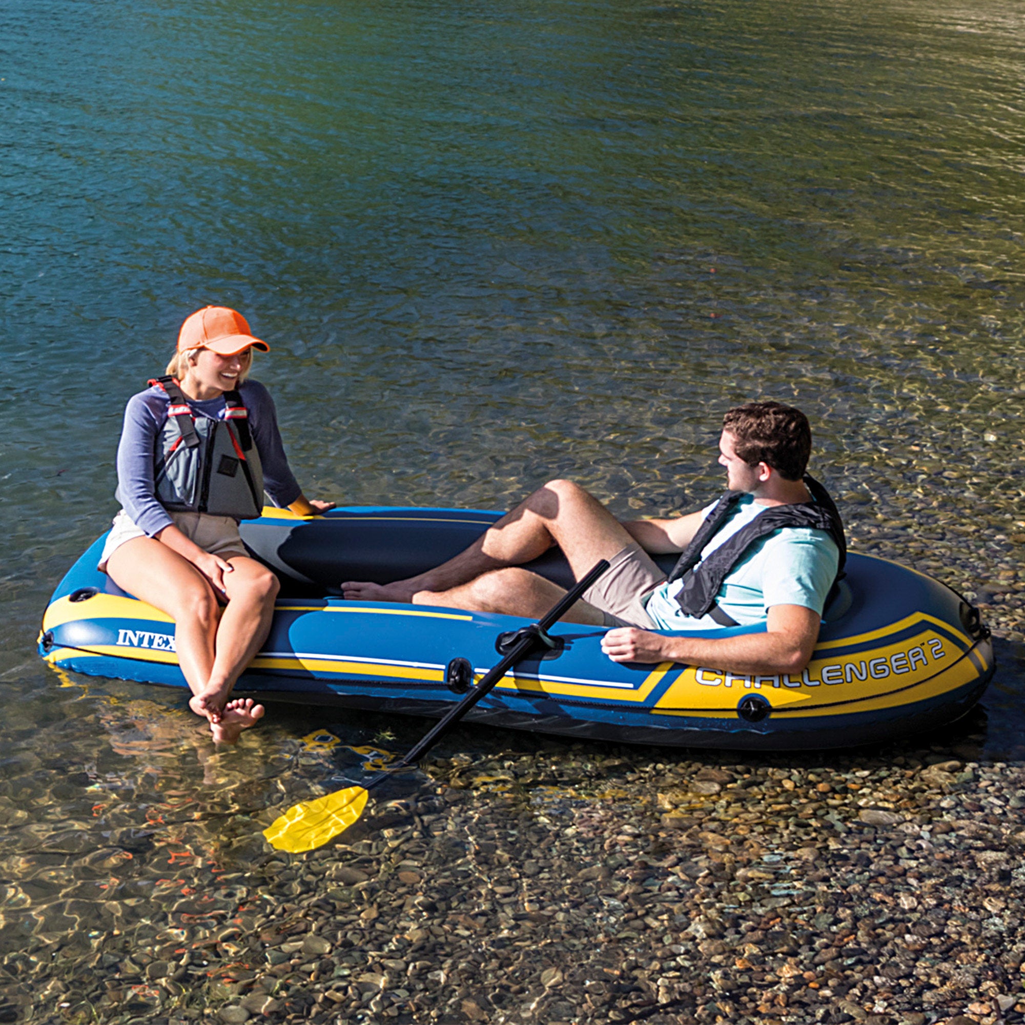 Bote insuflável INTEX Challenger 2 com remos - 236 x 114 x 41 cm