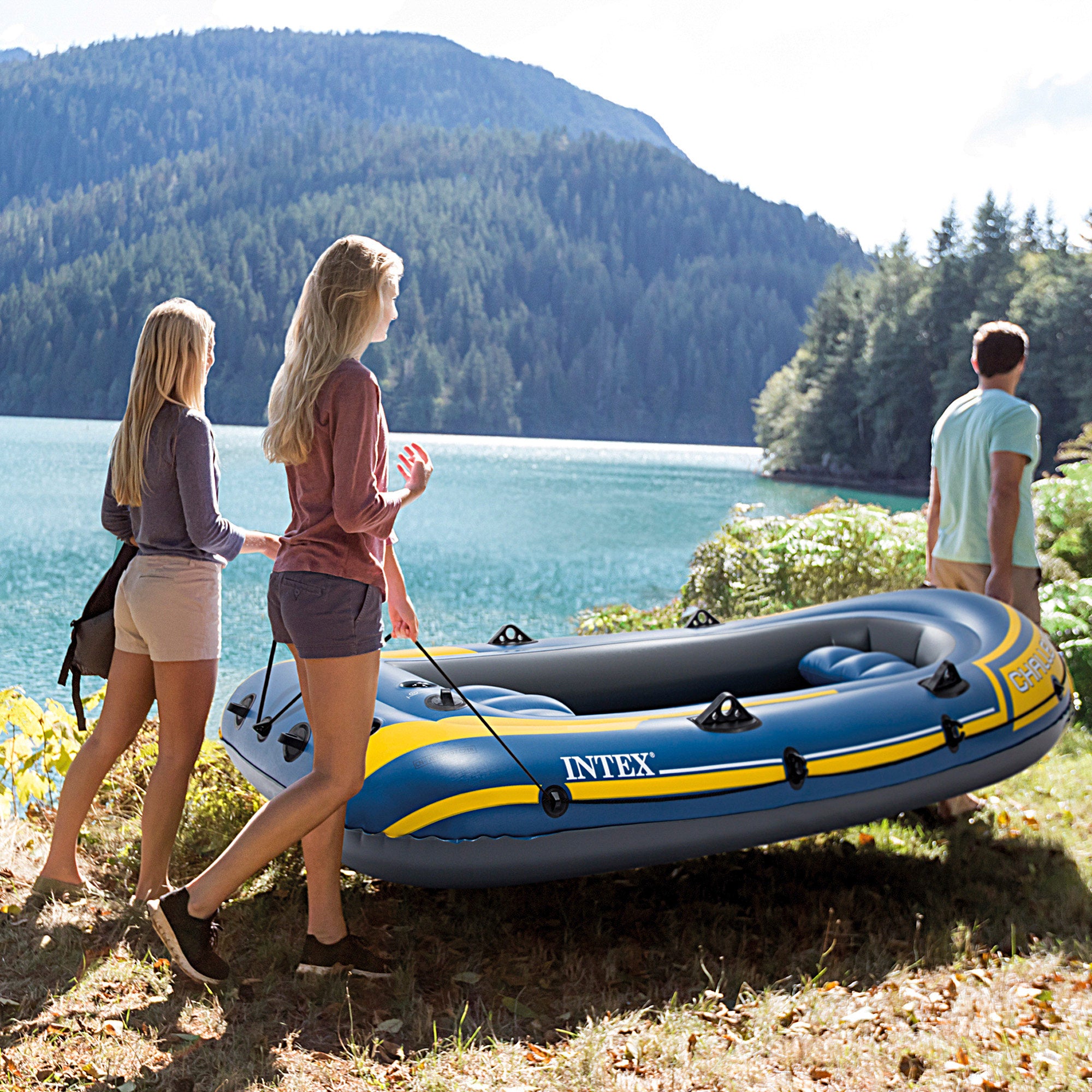 Bote insuflável INTEX Challenger 3 com remos 295x137x43 cm
