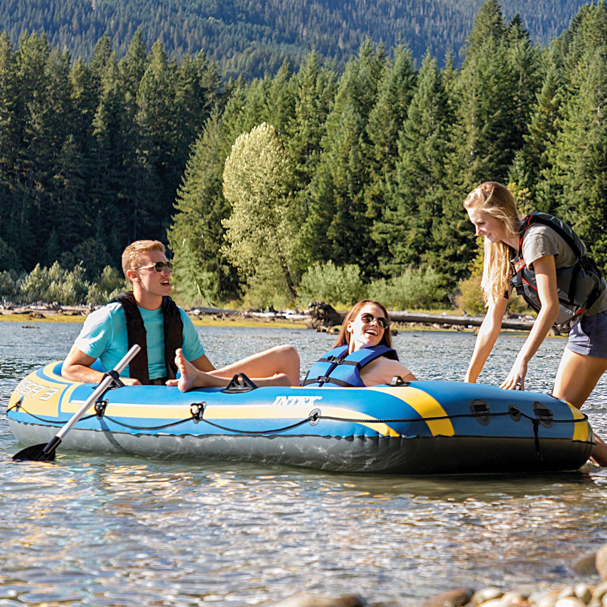 Bote insuflável INTEX Challenger 3 com remos 295x137x43 cm