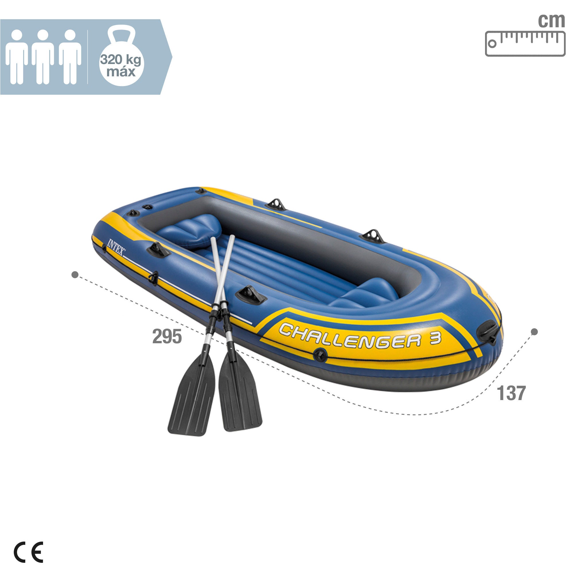 Bote insuflável INTEX Challenger 3 com remos 295x137x43 cm
