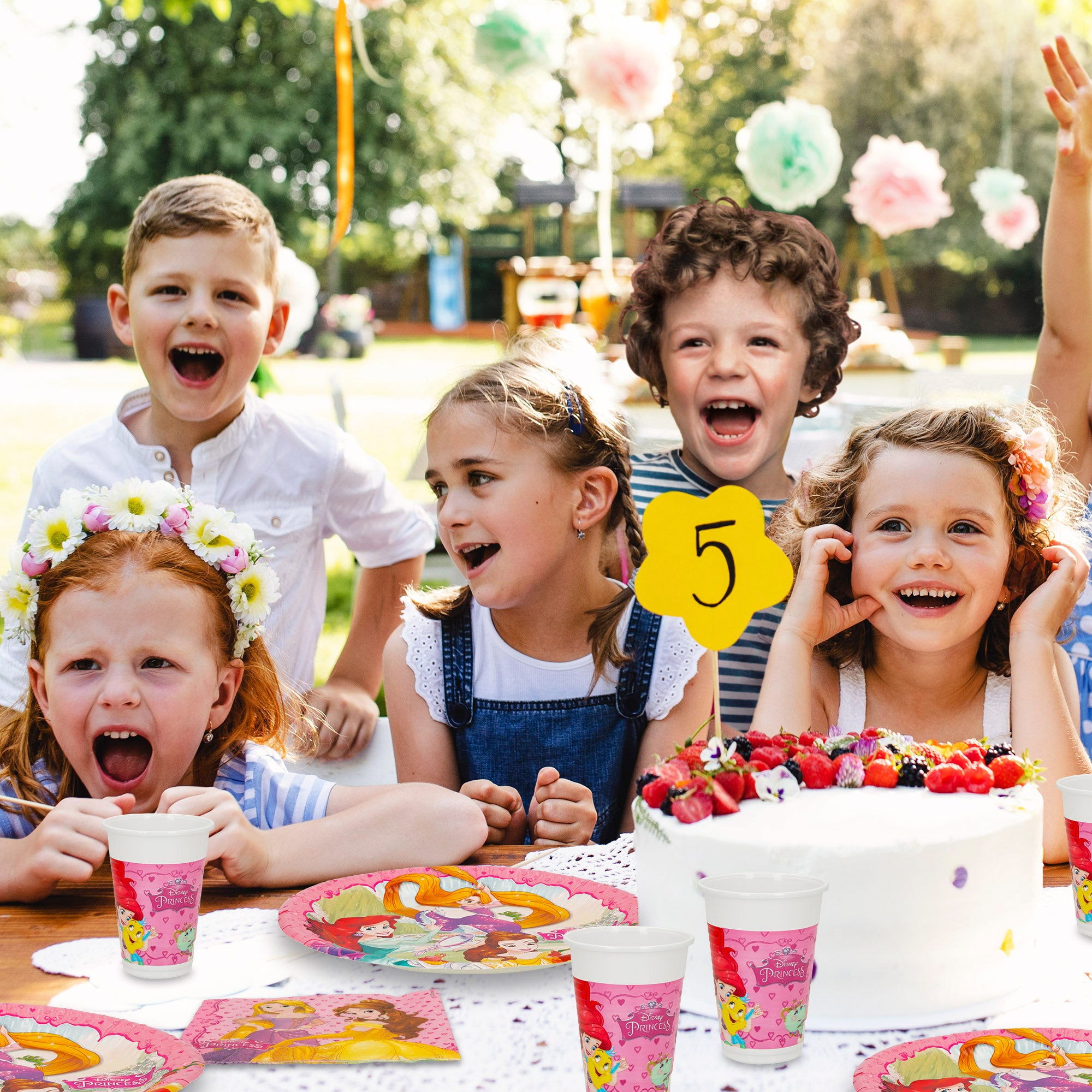 Serviço de louça descartável para criança Disney Princess, 37 peças