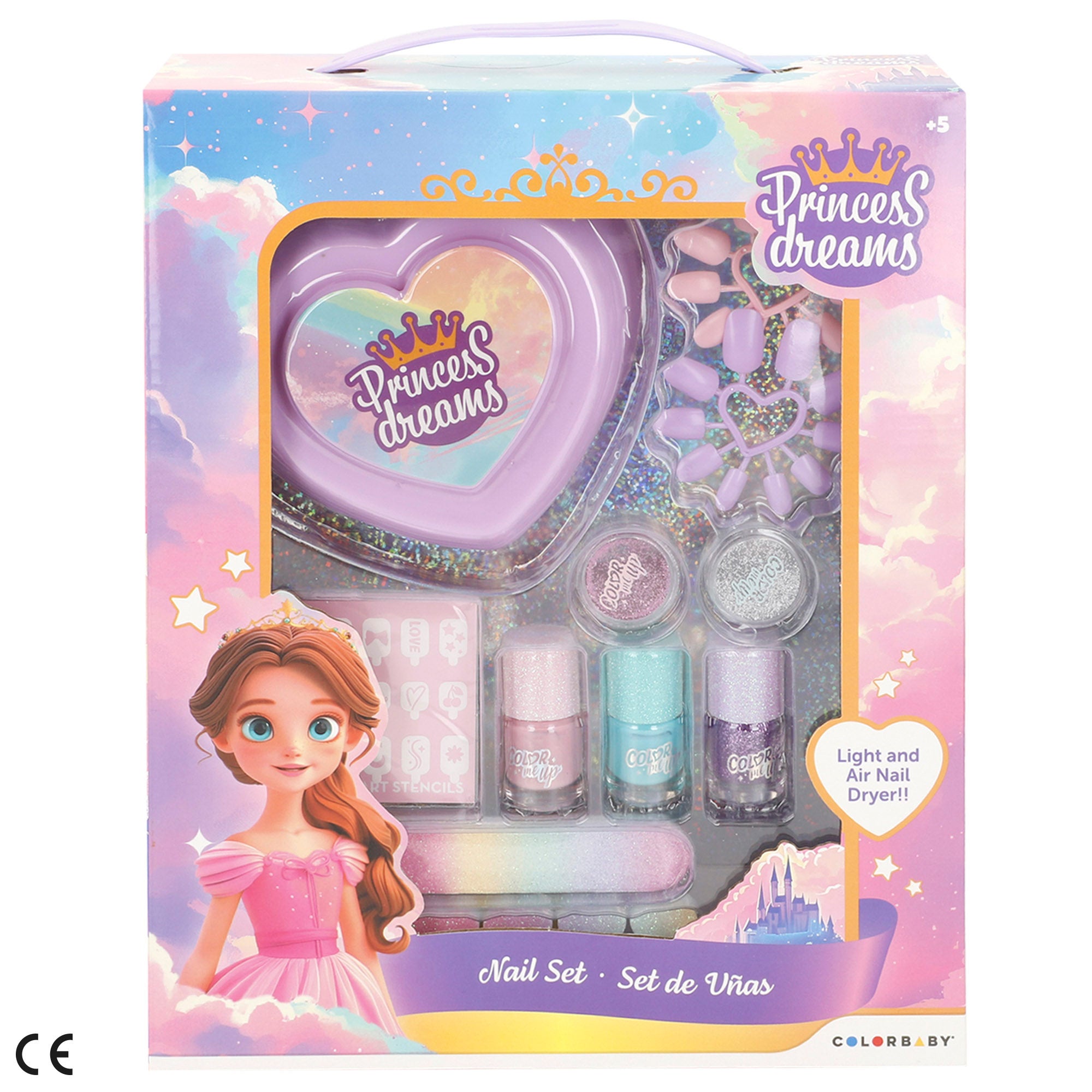 Conjunto de maquilhagem infantil Princess Dreams com acessórios COLORBABY