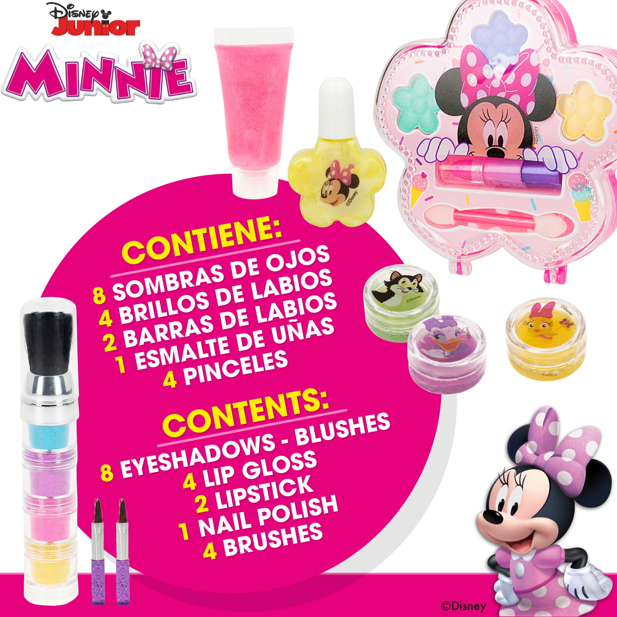 Conjunto de maquilhagem da Minnie Mouse com acessórios