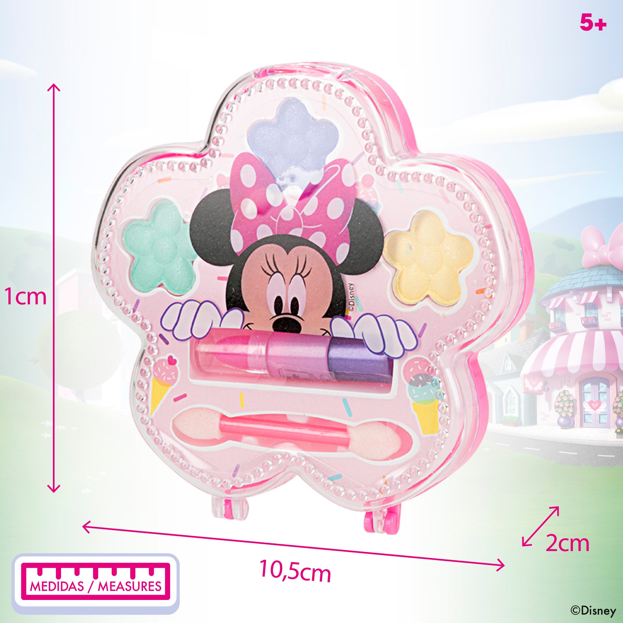 Conjunto de maquilhagem da Minnie Mouse com acessórios