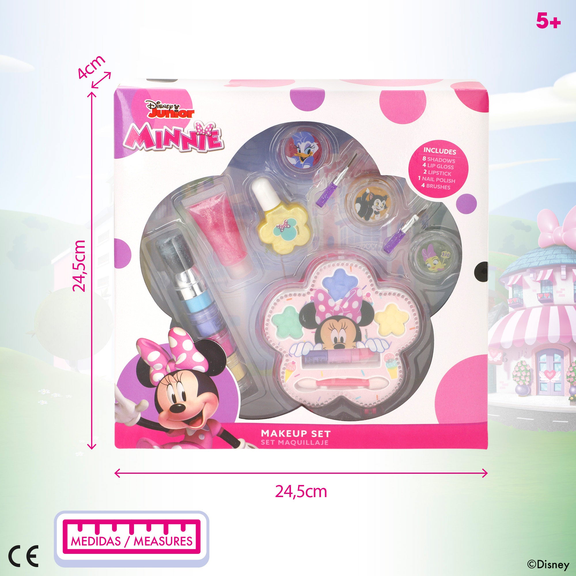 Conjunto de maquilhagem da Minnie Mouse com acessórios