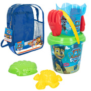 Conjunto de Balde de Praia Patrulha Pata com Acessórios e Mochila para Transporte
