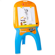 Cavalete de desenho infantil Hot Wheels com marcador, autocolantes e folhas para colorir.