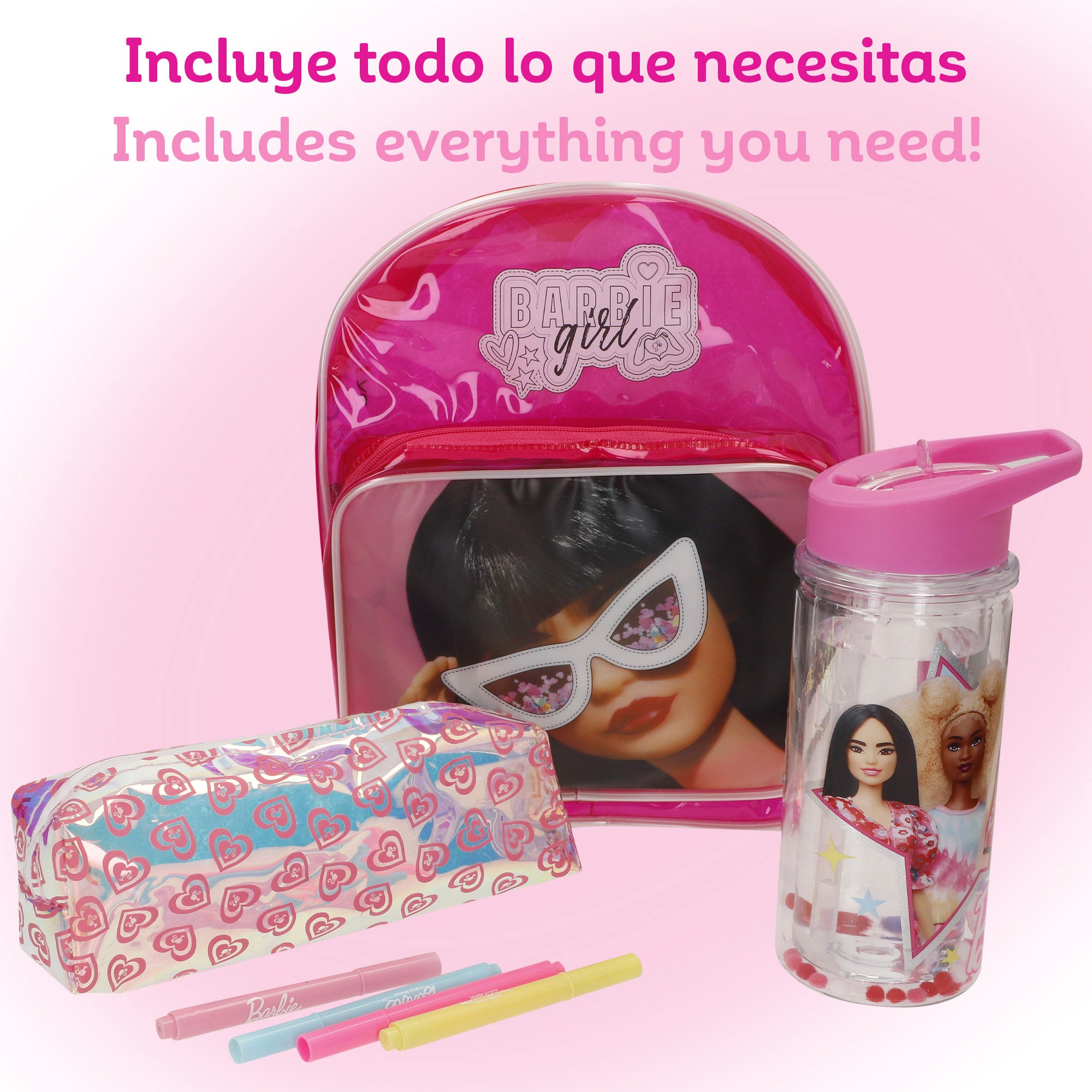 Conjunto de acessórios para mochila de colorir da Barbie
