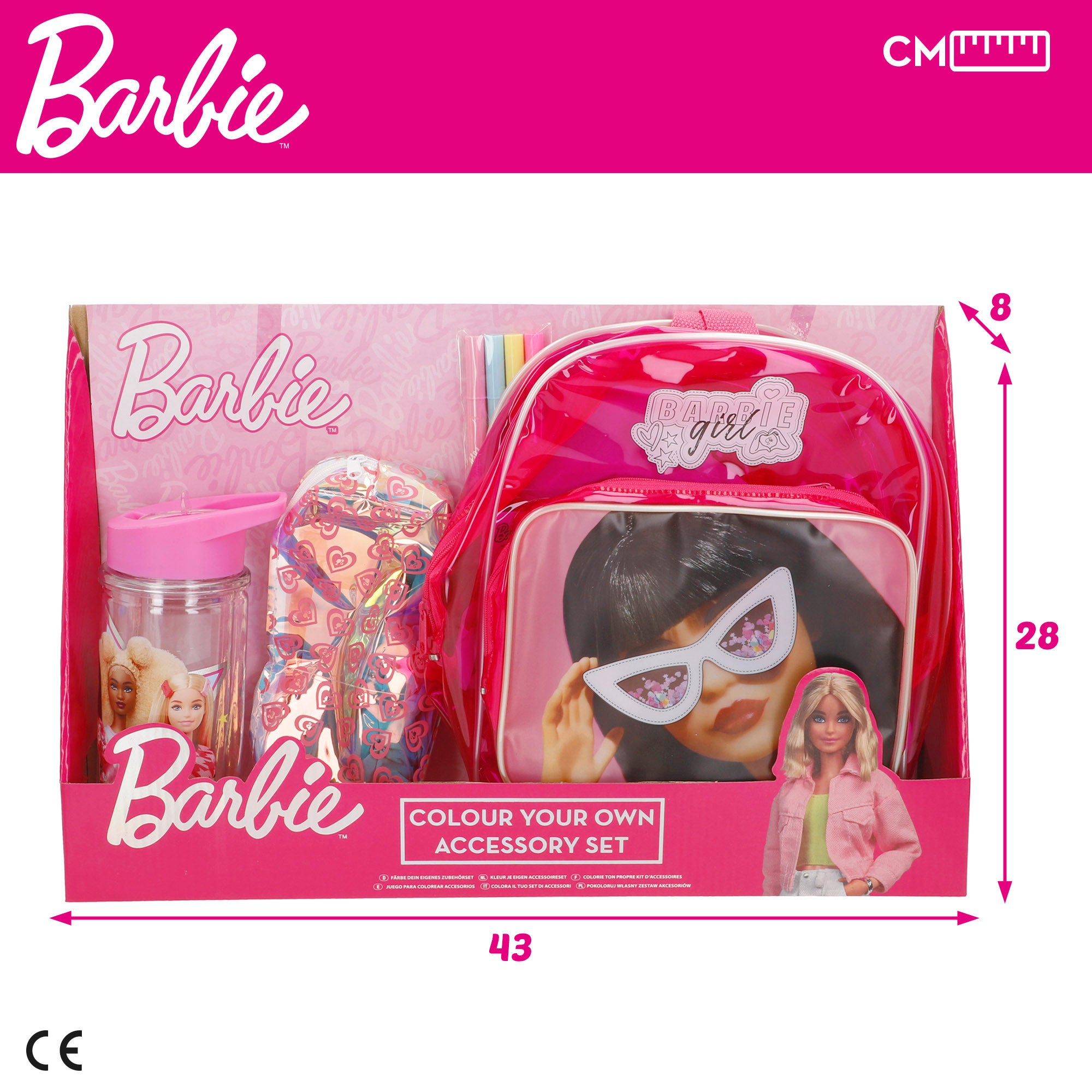 Conjunto de acessórios para mochila de colorir da Barbie