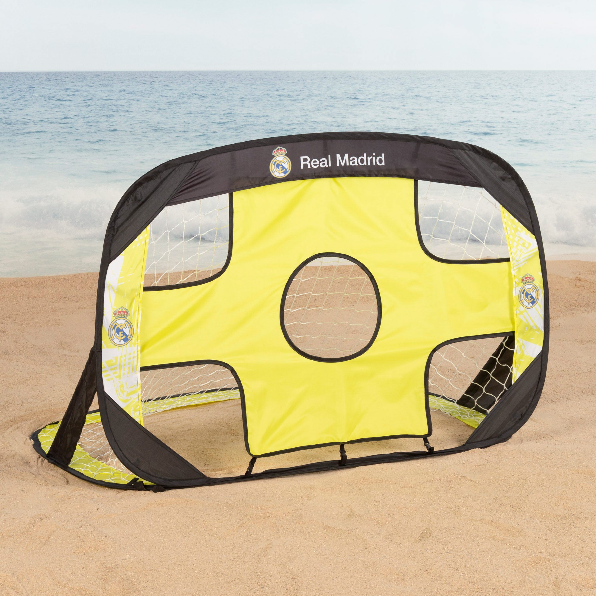 Golo pop-up 4 em 1 do Real Madrid com alvo de 120x80x80 cm