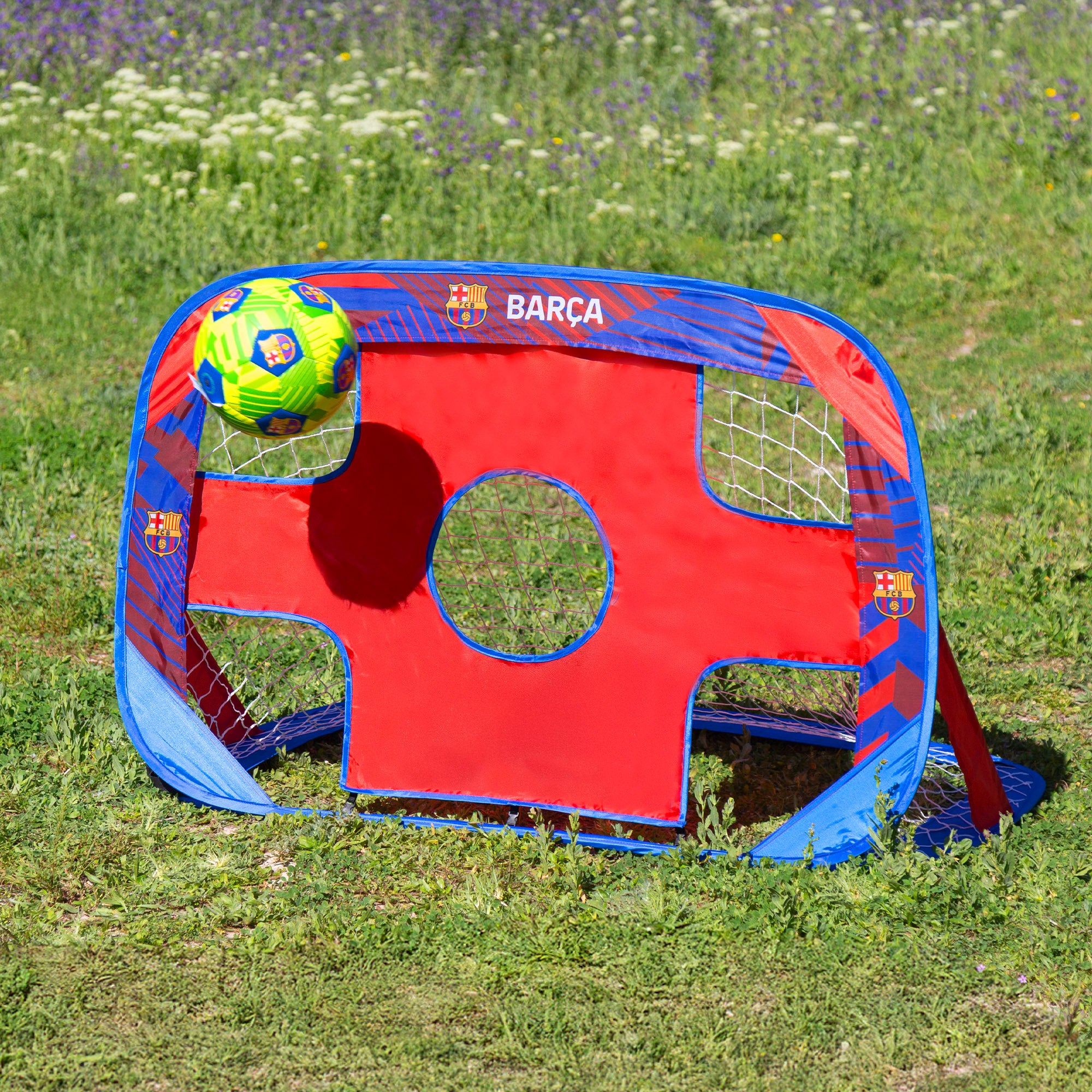 Golo pop-up 4 em 1 do Barça com target de 120x80x80 cm