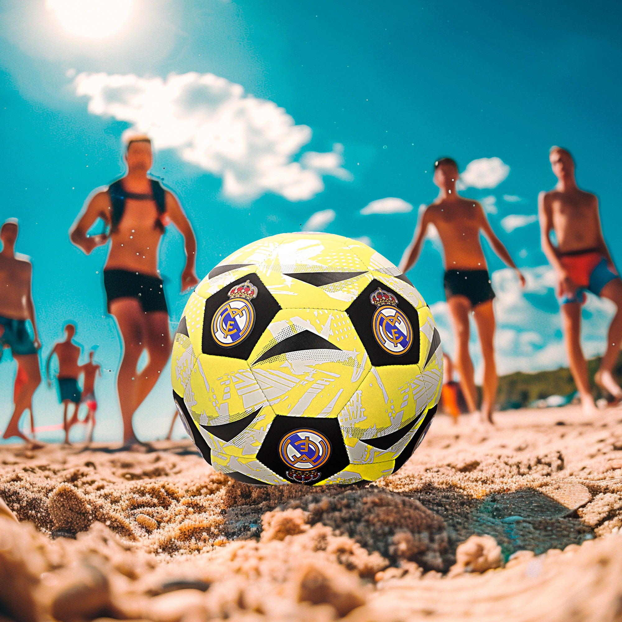 Bola de futebol de praia do Real Madrid tamanho 5 (desinflada)