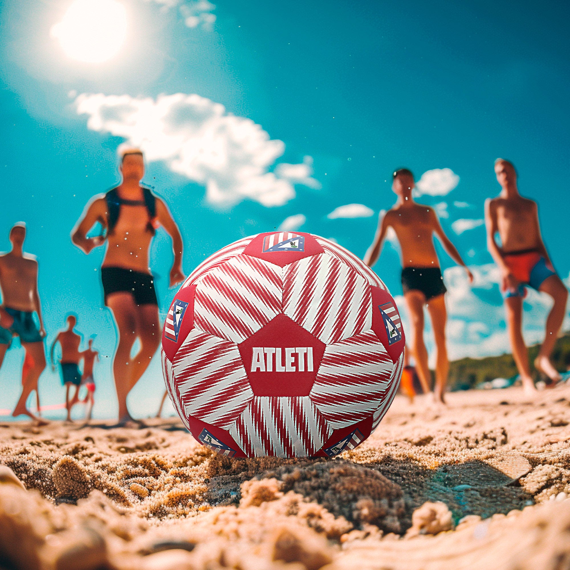 Bola de futebol de praia Atleti tamanho 5 (desinflada)