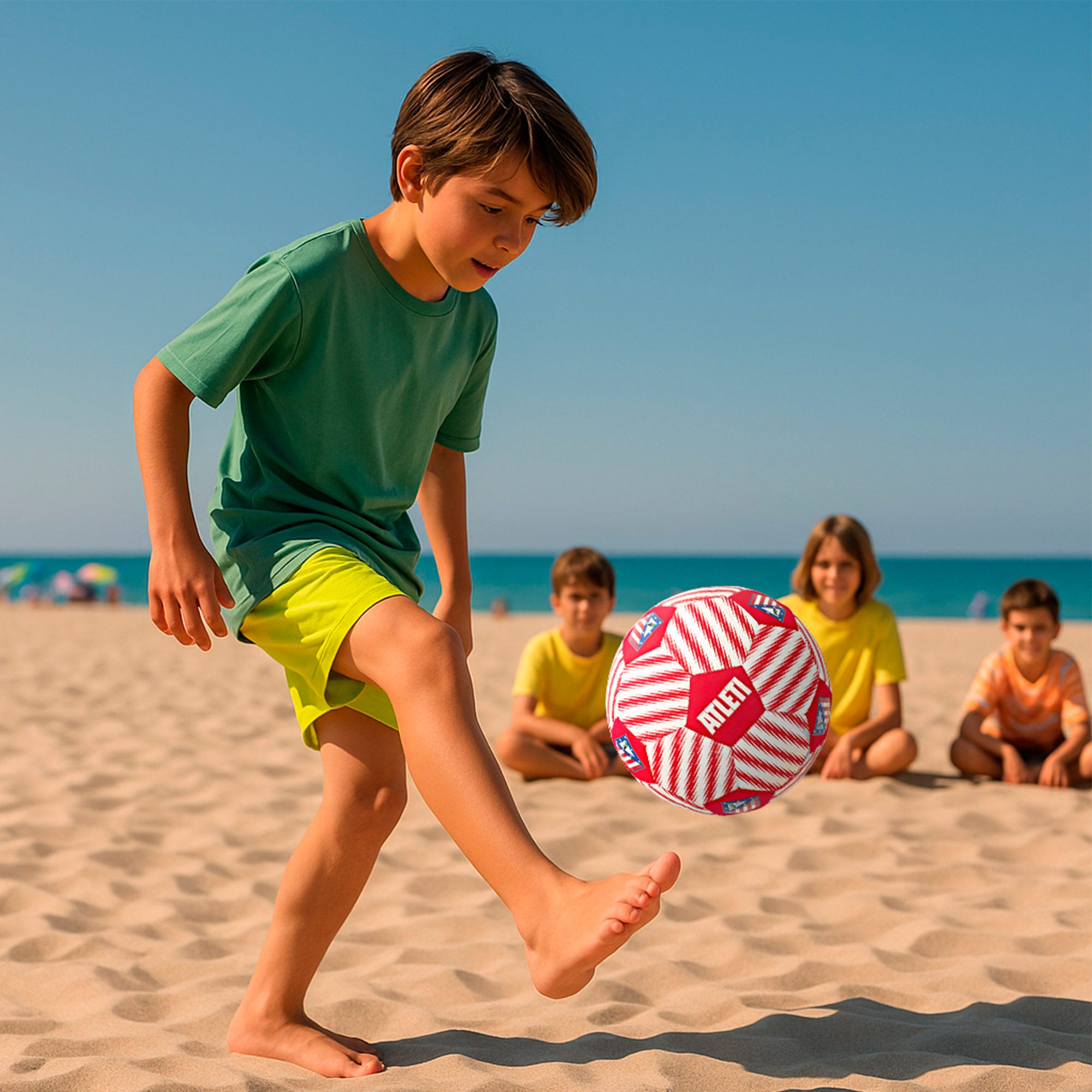 Bola de futebol de praia Atleti tamanho 5 (desinflada)