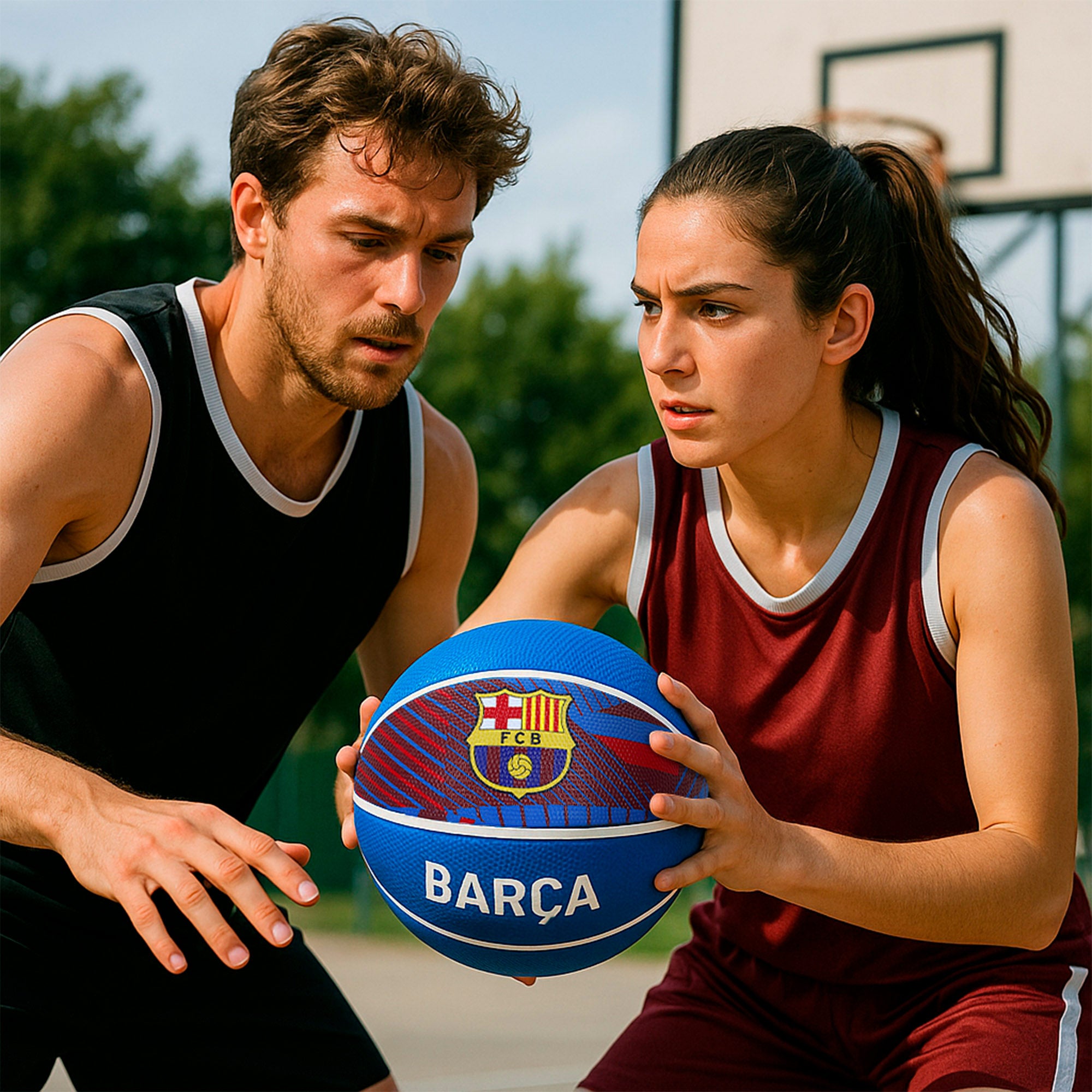 Bola de basquetebol Barça tamanho 7 (desinflada)