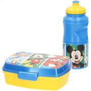 Conjunto infantil Mickey Mouse: lancheira e garrafa de 380ml para a escola.