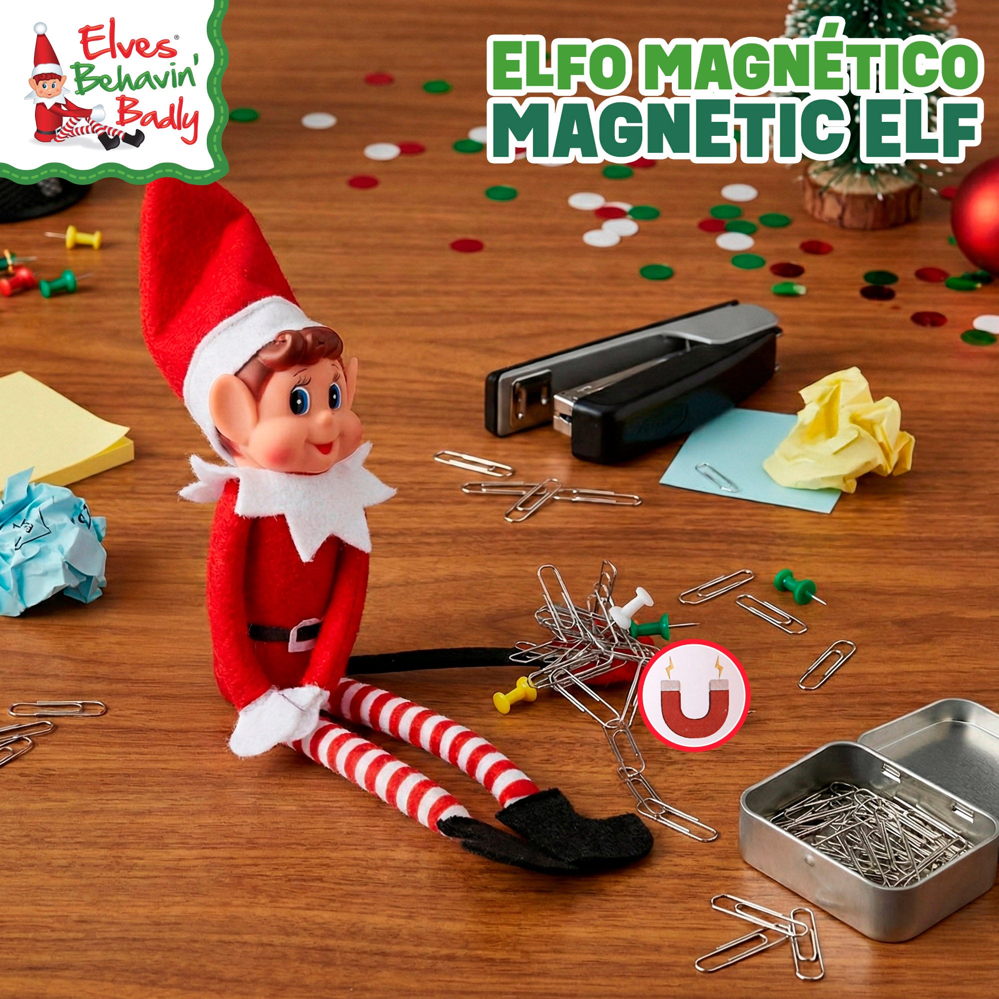Elves Behavin' Badly Elfo atrevido original (rapaz ou rapariga) com íman magnético 25 cm