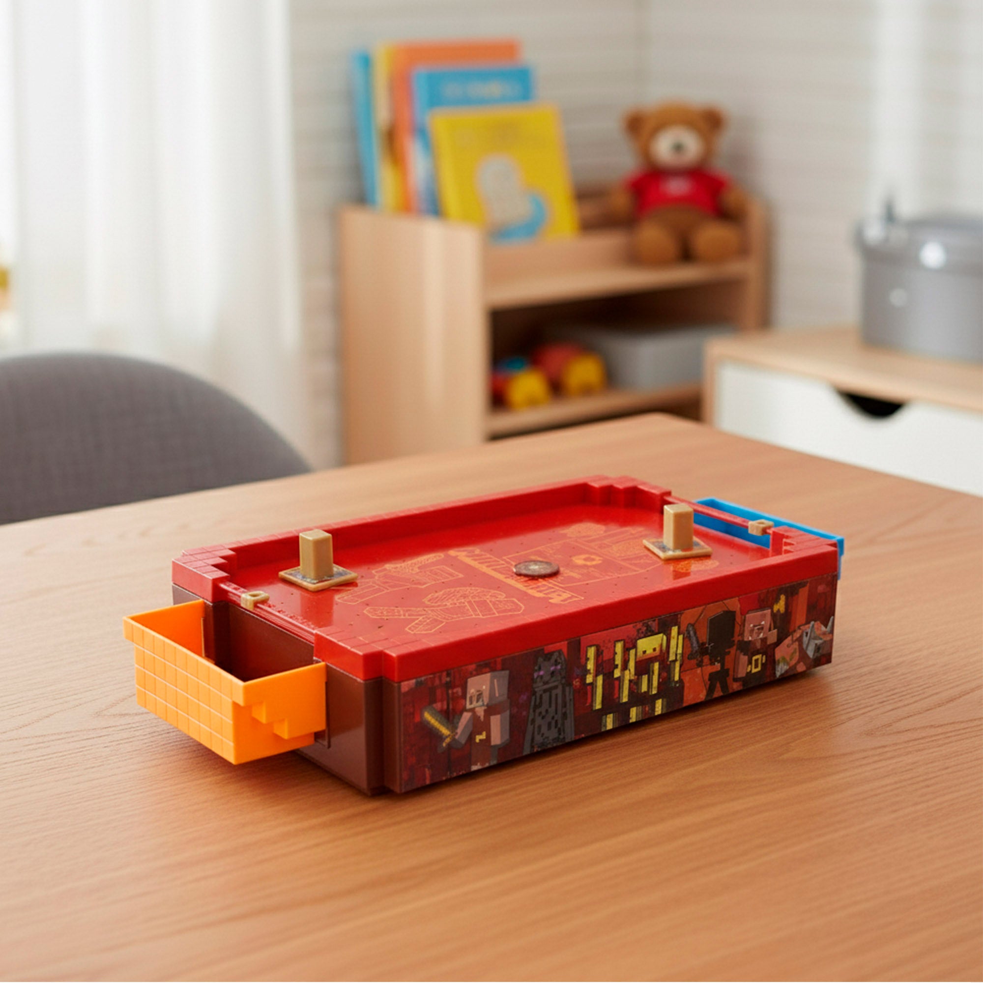 Mini mesa de air hockey do Minecraft no Nether