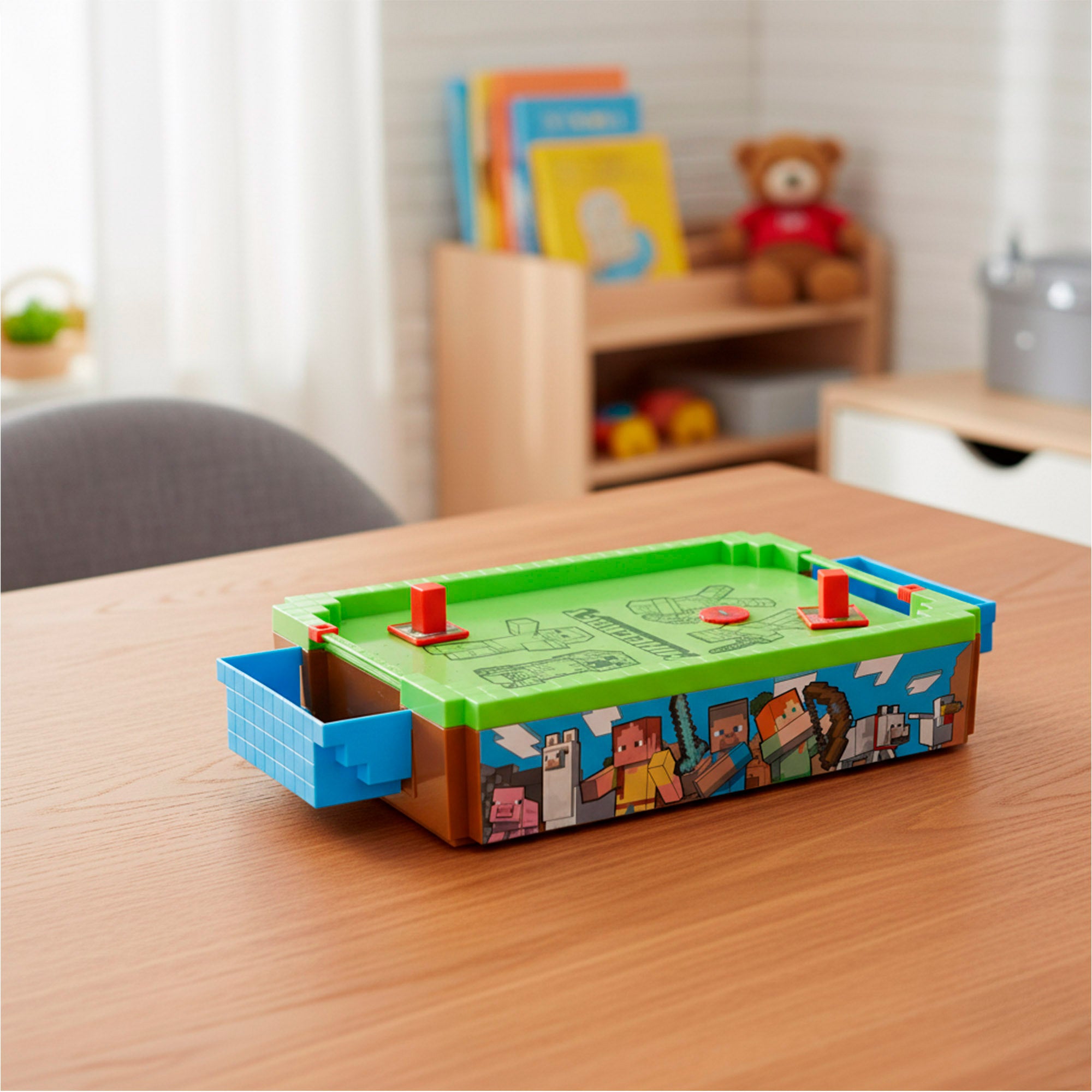 Mini mesa de air hockey do Minecraft Overworld 36x19x7,5 cm