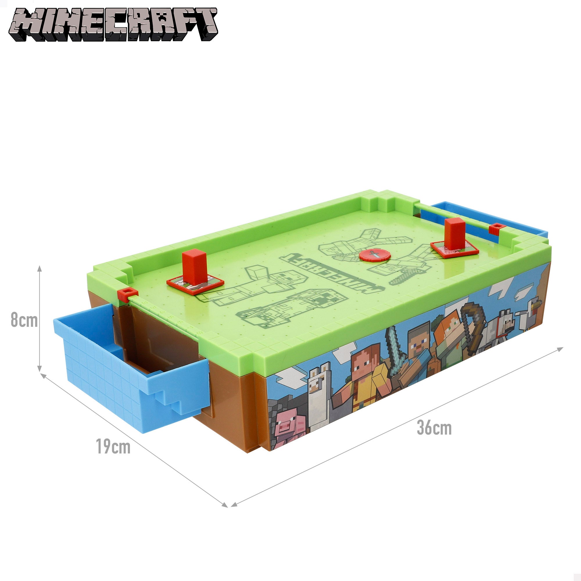 Mini mesa de air hockey do Minecraft Overworld 36x19x7,5 cm