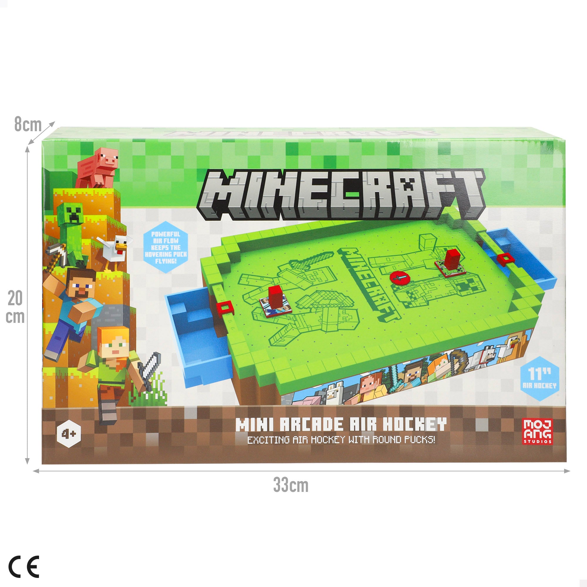 Mini mesa de air hockey do Minecraft Overworld 36x19x7,5 cm