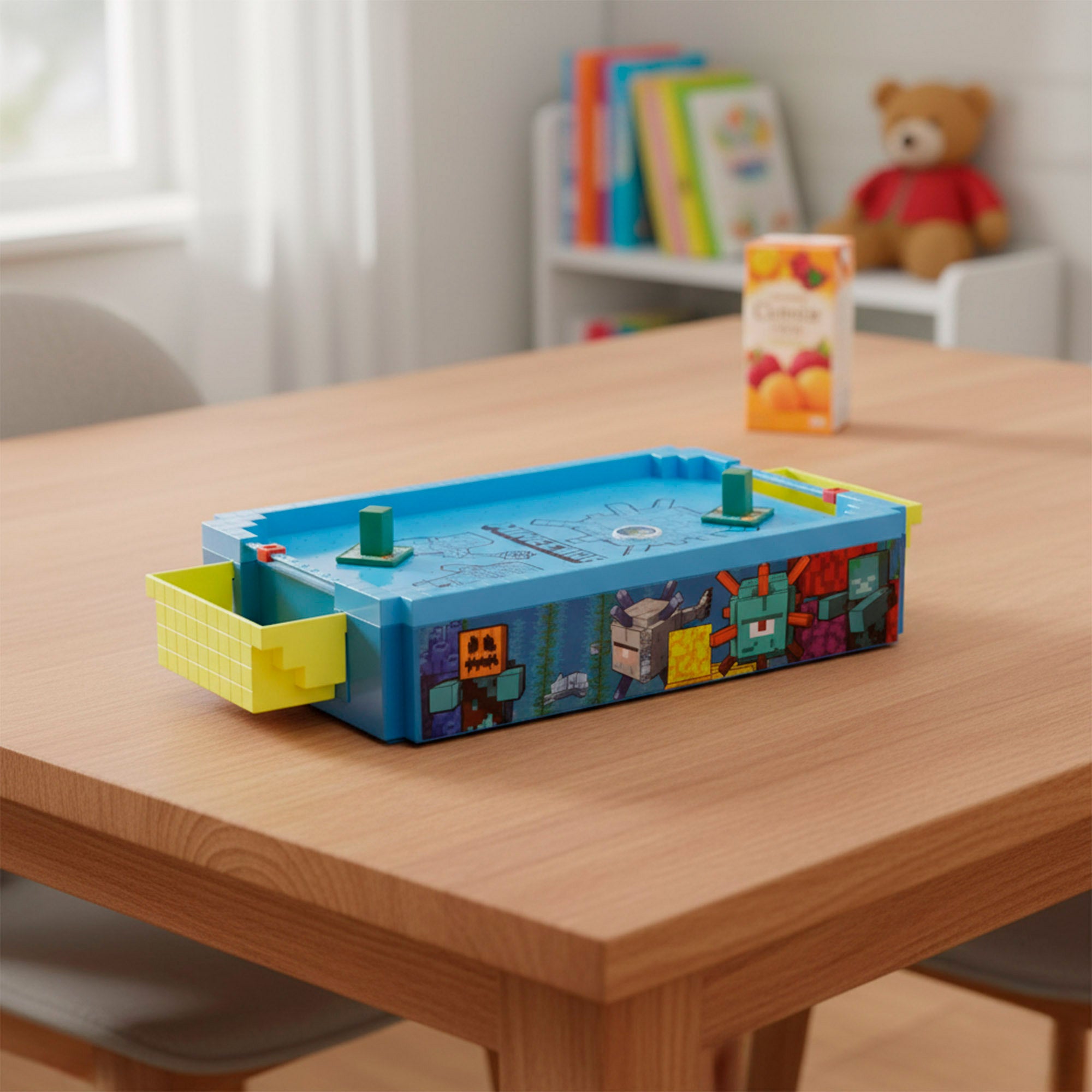 Mini mesa de air hockey do Minecraft subaquática