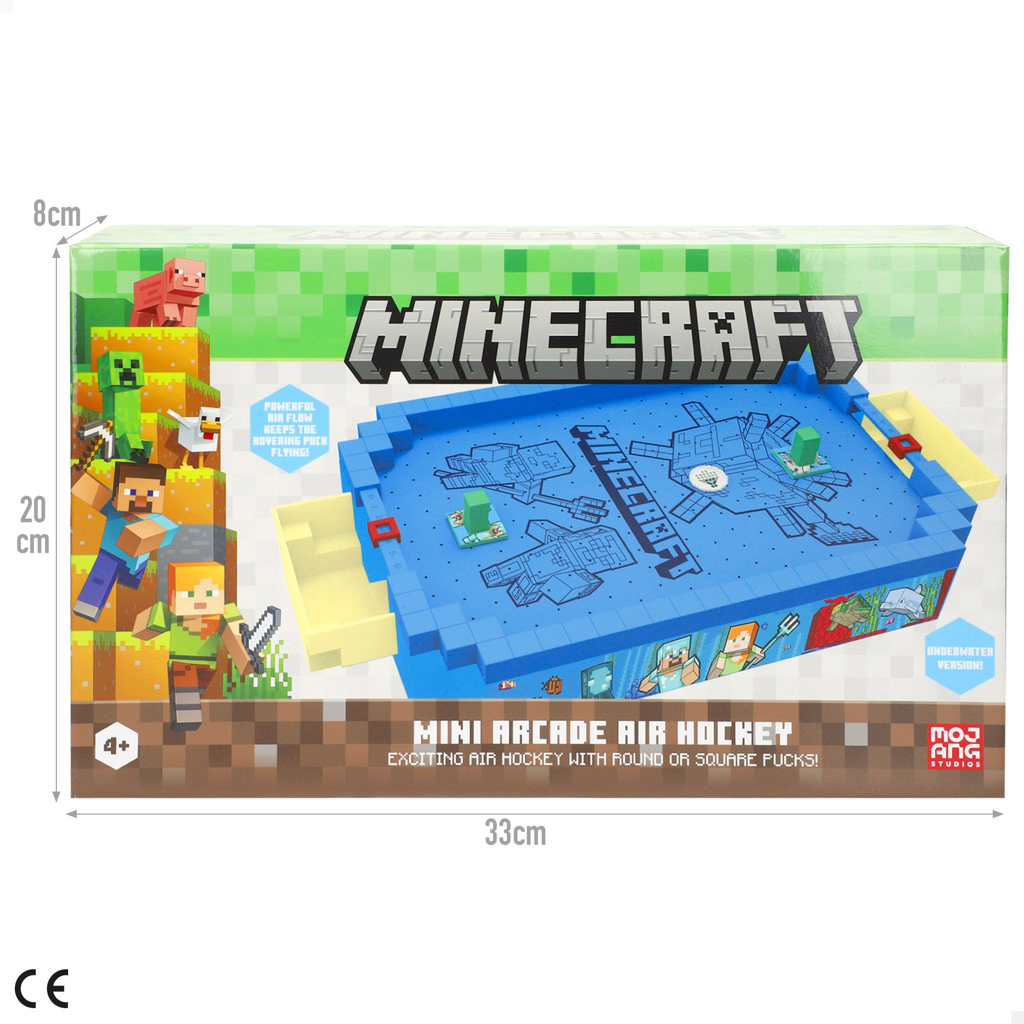 Mini mesa de air hockey do Minecraft subaquática