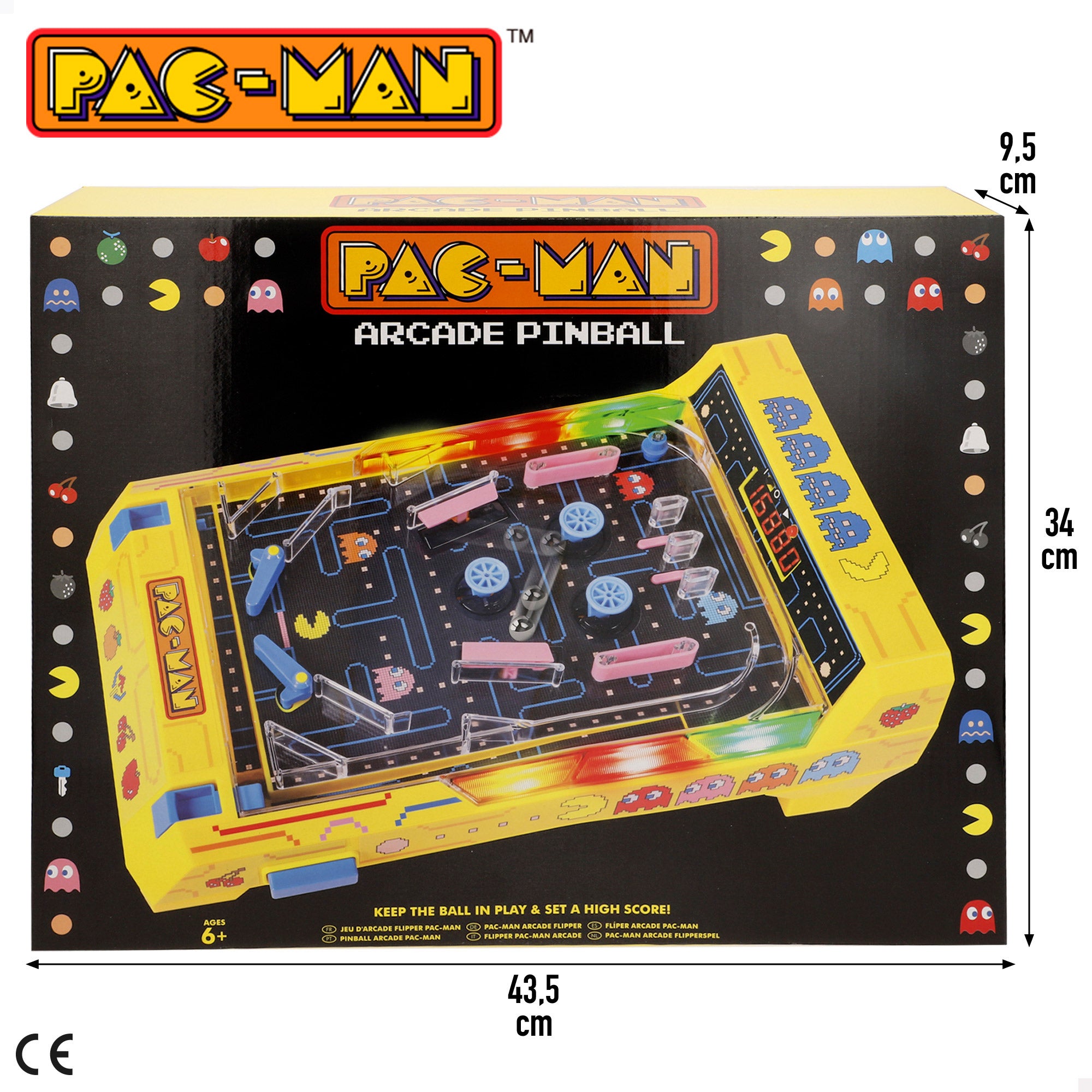 Arcade de mesa Pac-Man Pinball com luz e som.