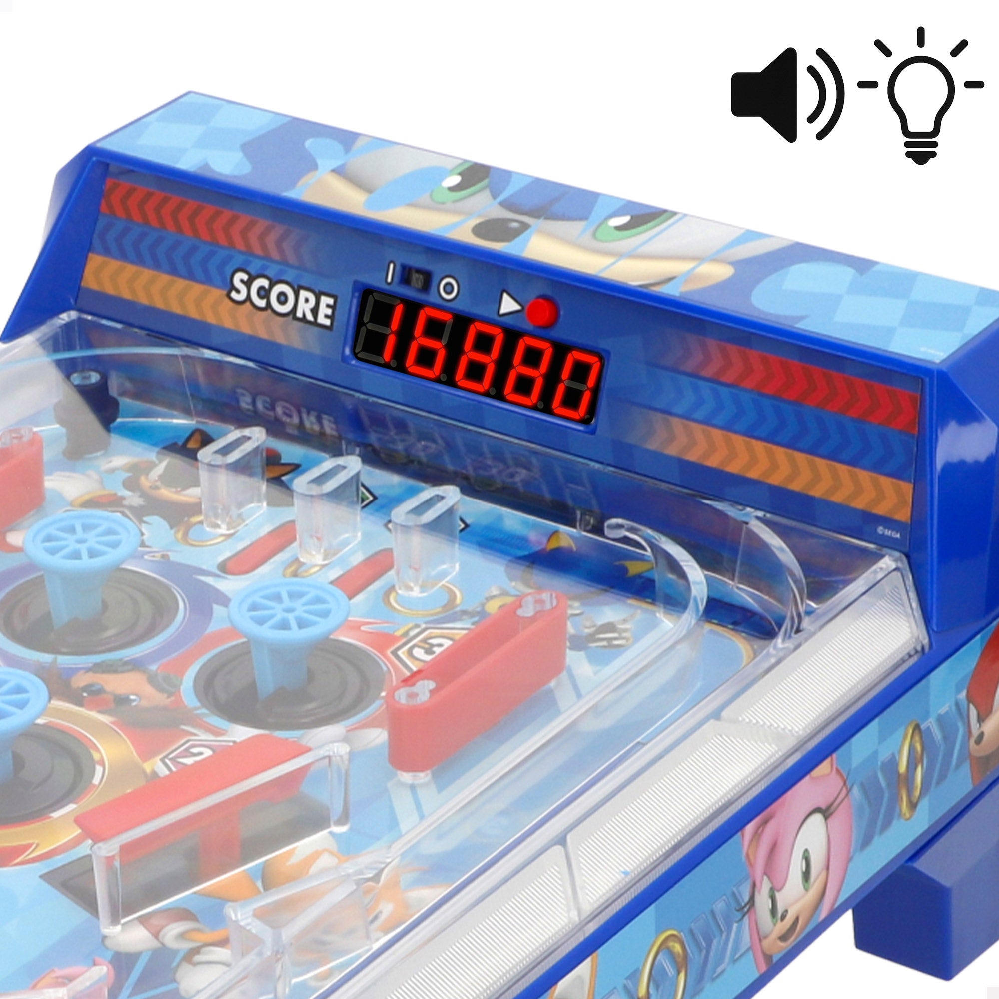Arcade de mesa Sonic Pinball com luz e som.