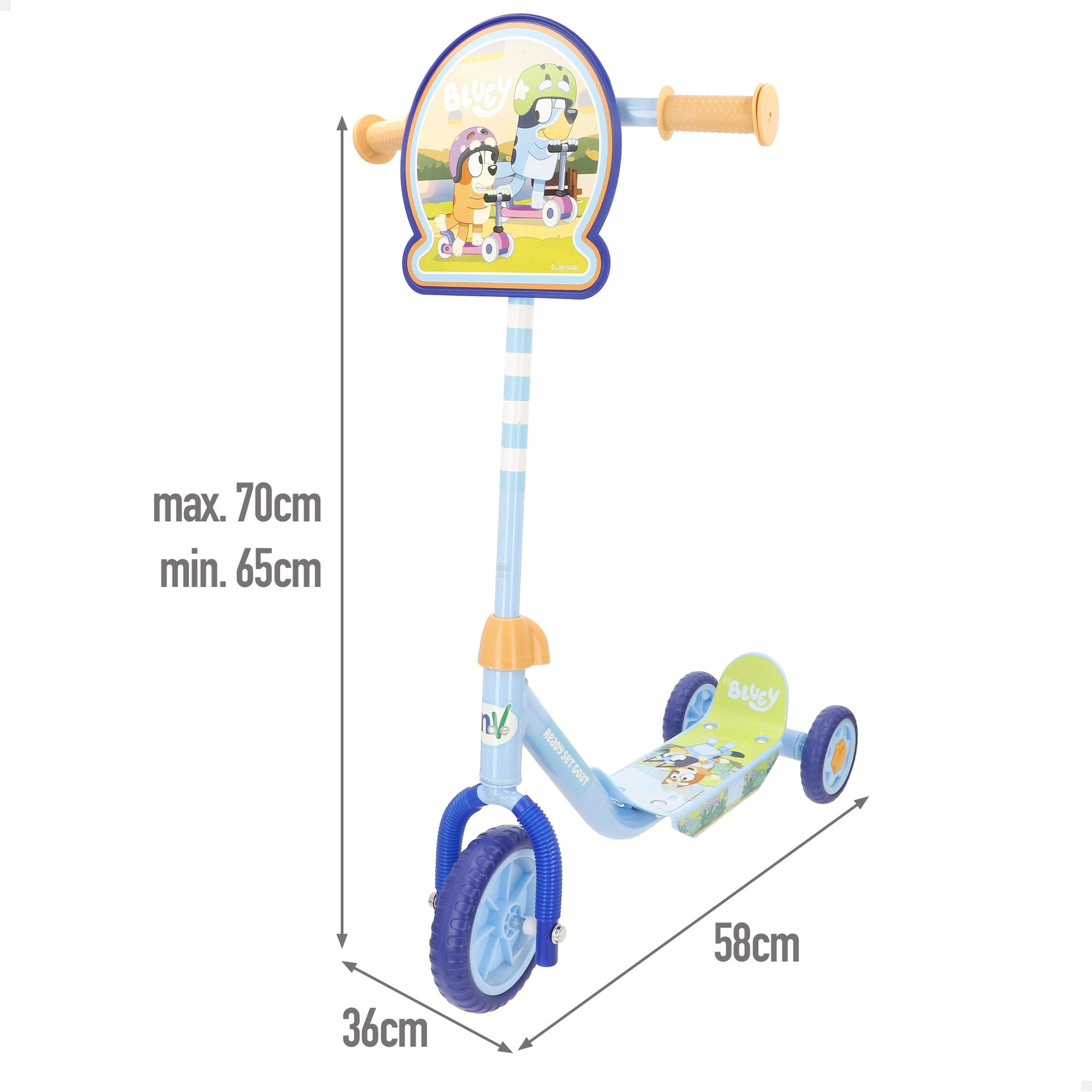 Trotinete Bluey de 3 rodas, peso máximo de 20 kg