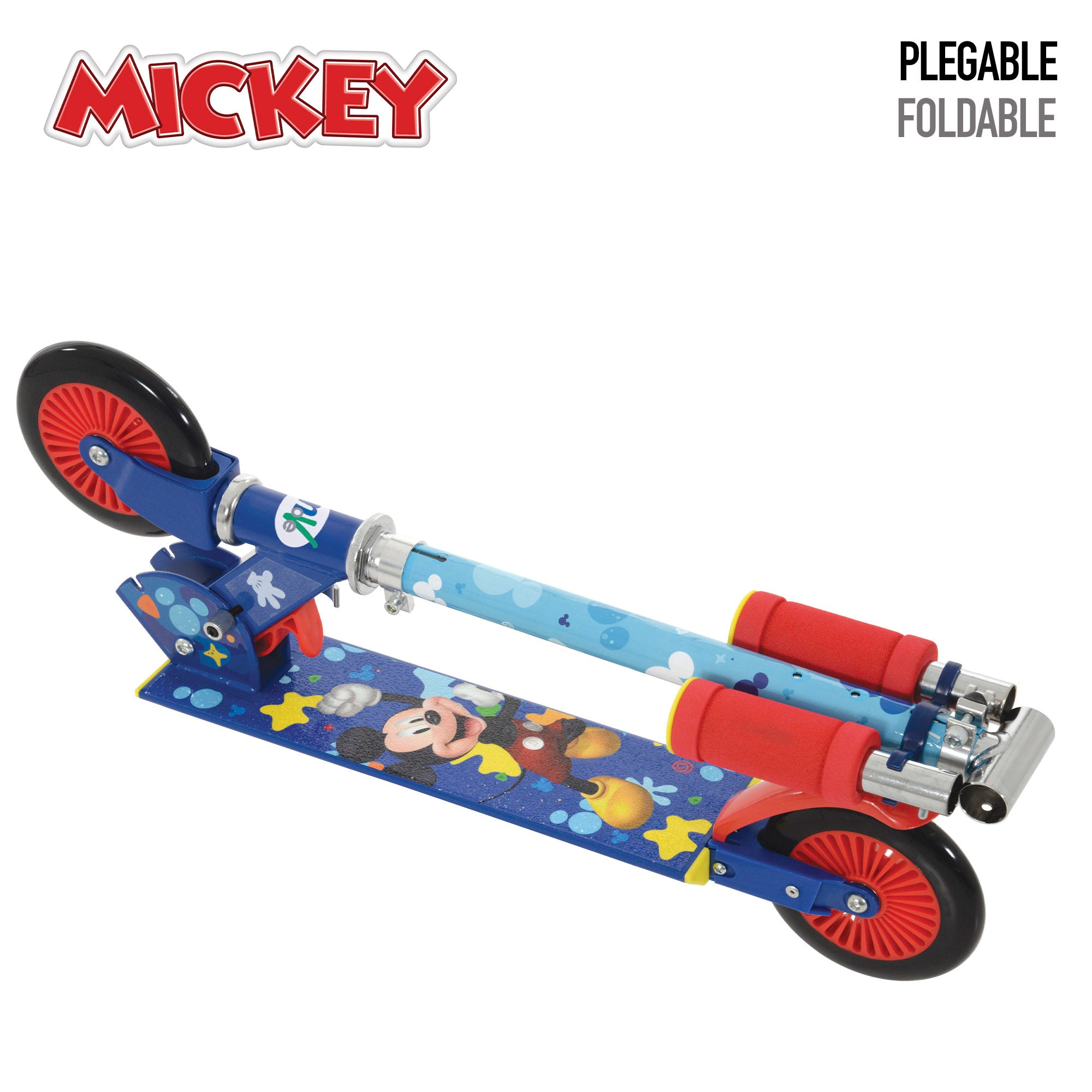Trotinete dobrável Mickey com 2 rodas, capacidade máxima de 50 kg, com travão.