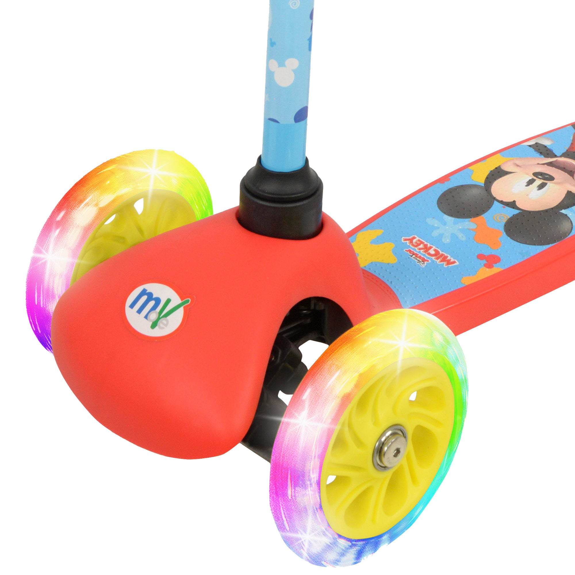 Trotinete Mickey Mouse de 3 rodas (máx. 20 kg) com luzes e travão