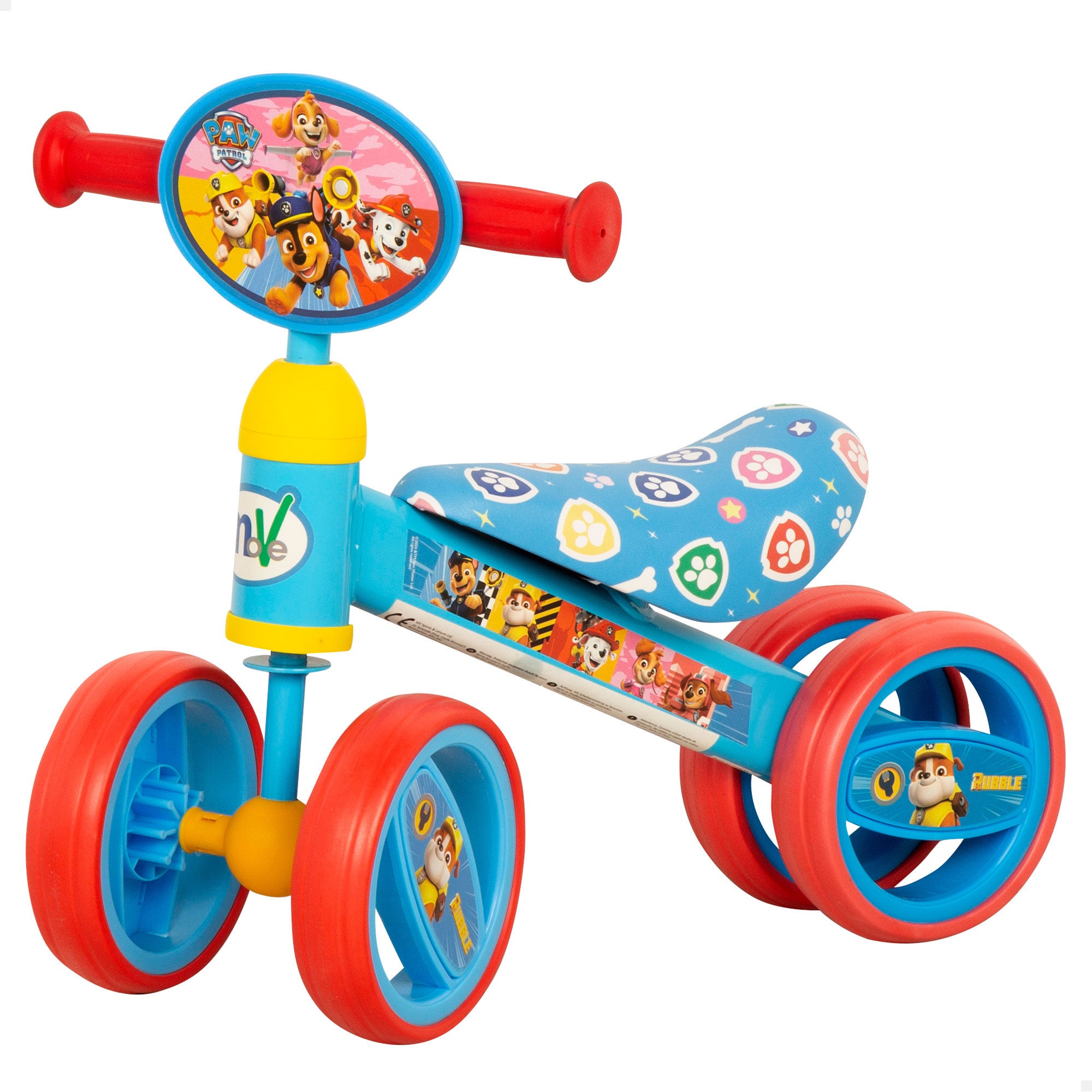 Triciclo infantil Patrulha Pata, 47x25x37 cm, peso máximo de 15 kg
