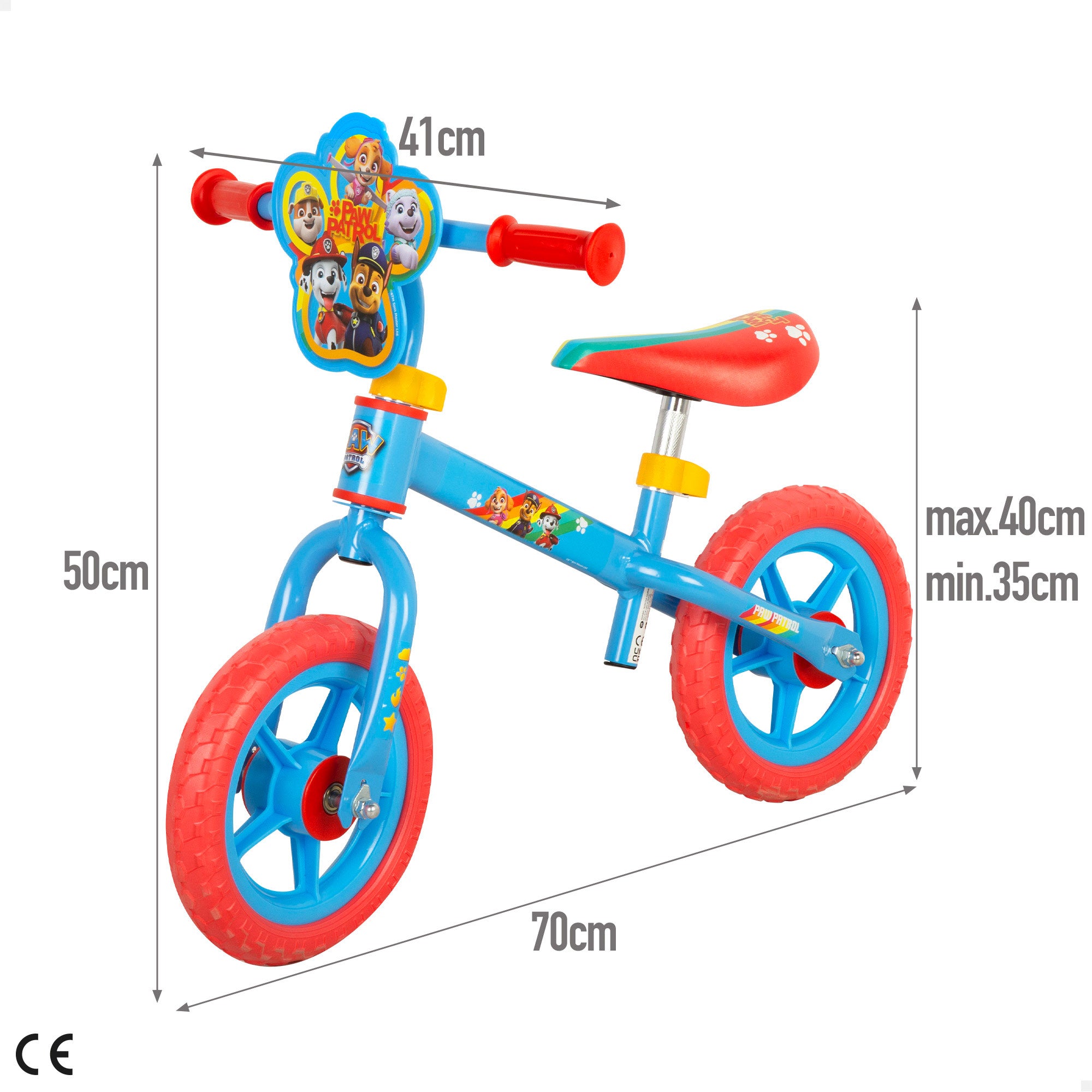 Bicicleta de equilíbrio Patrulha Pata, altura ajustável, máx. 20 kg