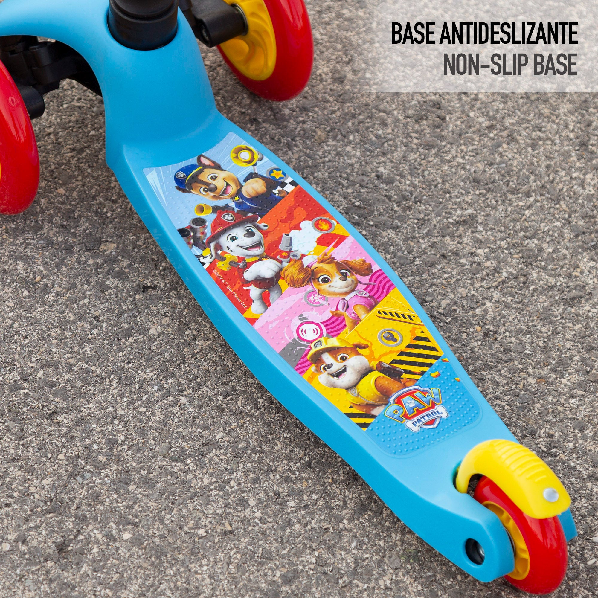 Trotinete infantil de 3 rodas Patrulha Pata Chase com bolso frontal