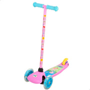 Trotinete Peppa Pig de 3 rodas, capacidade máxima de 20 kg, com luzes e travão.