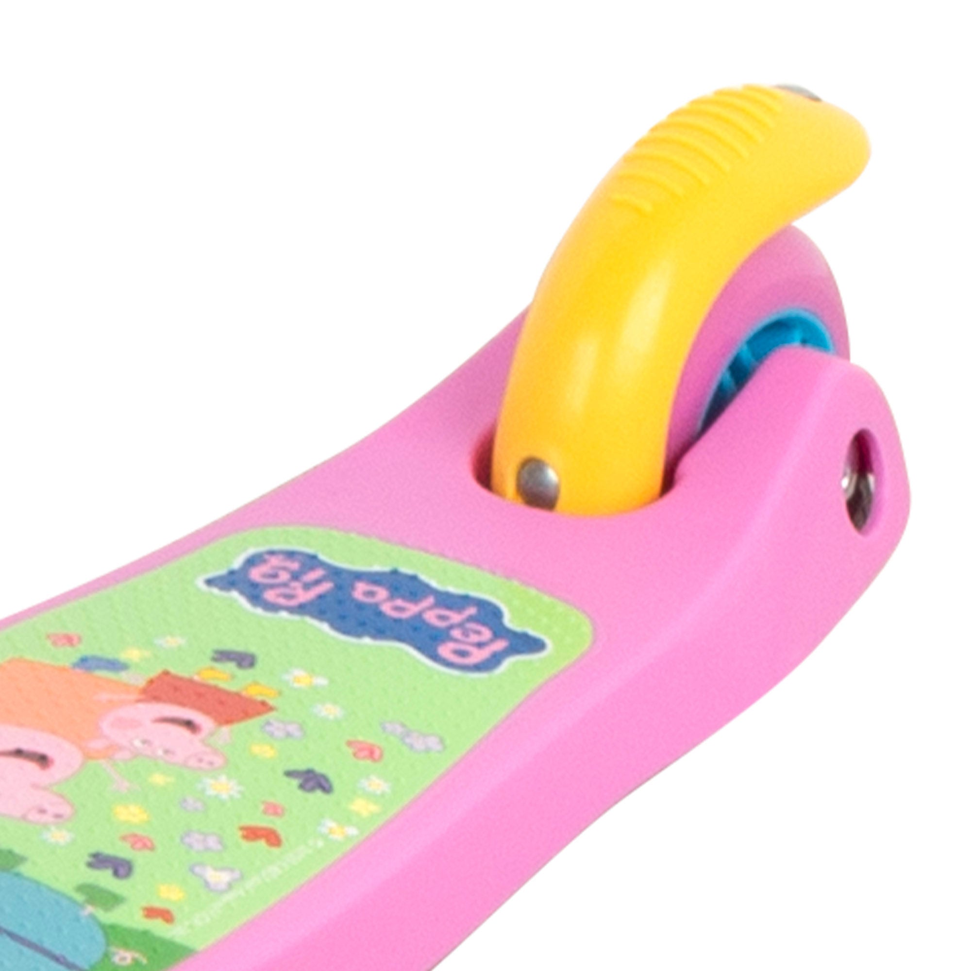Trotinete Peppa Pig de 3 rodas, capacidade máxima de 20 kg, com luzes e travão.