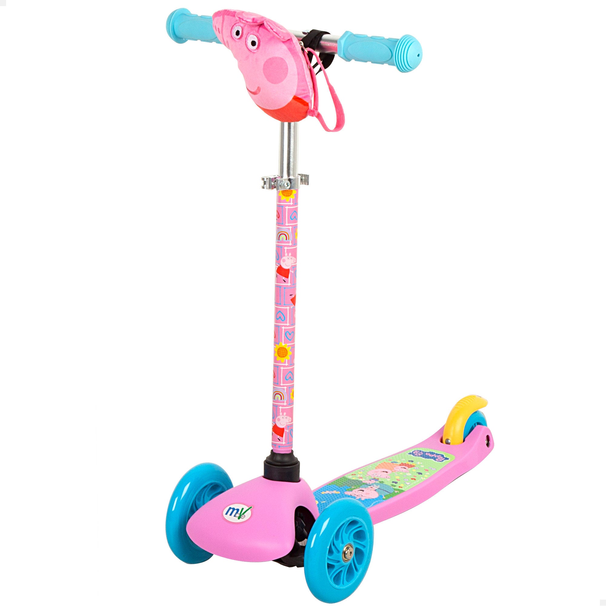 Trotinete infantil Peppa Pig de 3 rodas com bolso