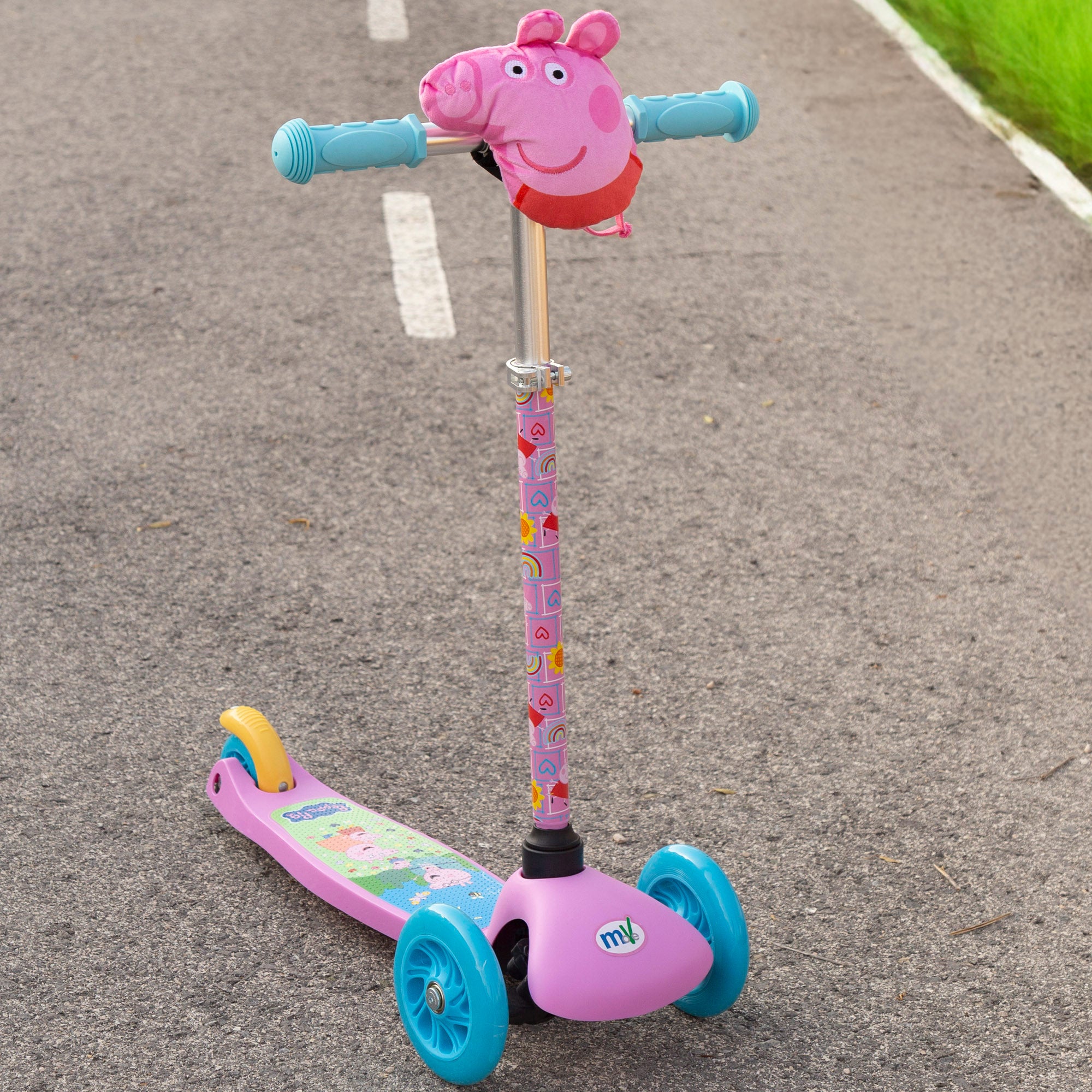 Trotinete infantil Peppa Pig de 3 rodas com bolso