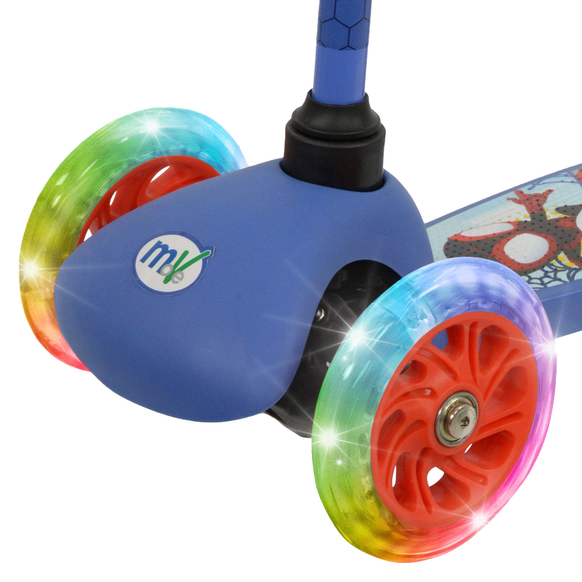 Trotinete Spidey de 3 rodas, peso máximo de 20 kg, com luzes e travão.