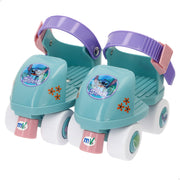Patins Stitch ajustáveis ​​com 4 rodas, tamanhos 22 a 29, peso máximo de 20 kg, a partir dos 3 anos.