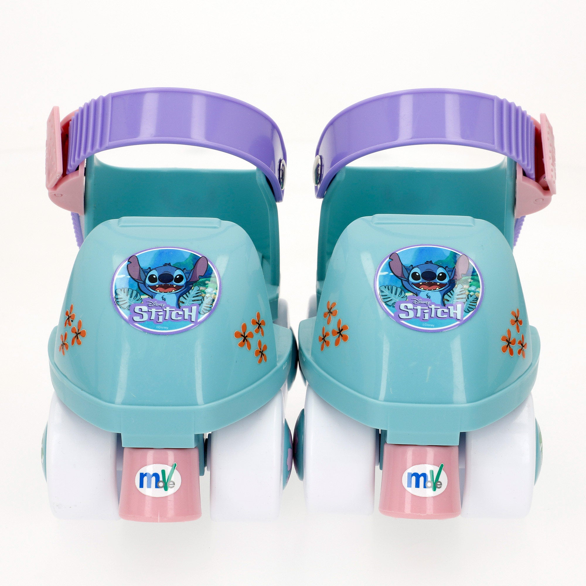 Patins Stitch ajustáveis ​​com 4 rodas, tamanhos 22 a 29, peso máximo de 20 kg, a partir dos 3 anos.