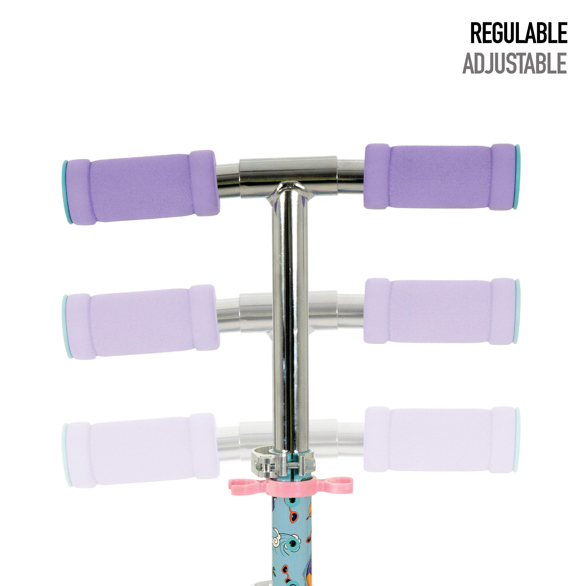 Trotinete dobrável Stitch com 2 rodas, capacidade máxima de 50 kg, com luzes e travão.