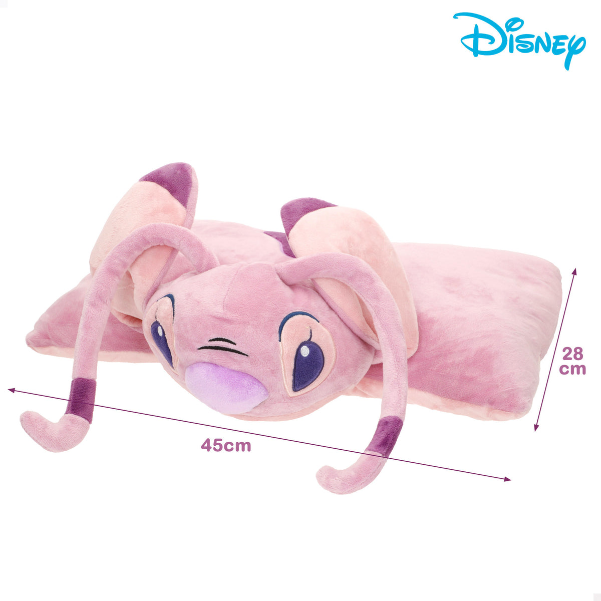 Stitch Cojín peluche 2 en 1 Angel suave y aterciopelado