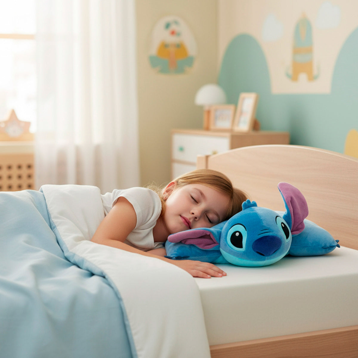Almofada de peluche 2 em 1 Stitch suave e aveludada