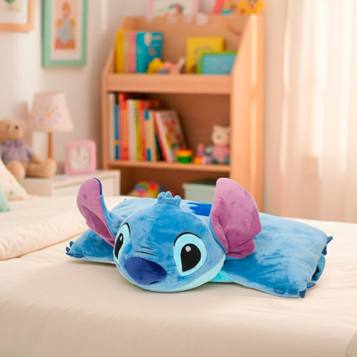 Almofada de peluche 2 em 1 Stitch suave e aveludada