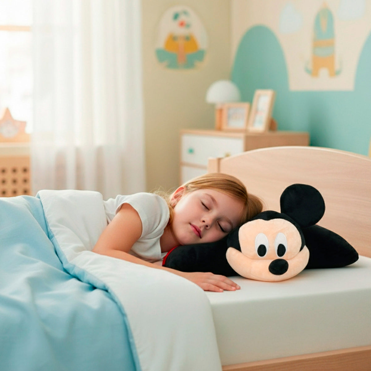 Almofada de peluche 2 em 1 Mickey suave e aveludada