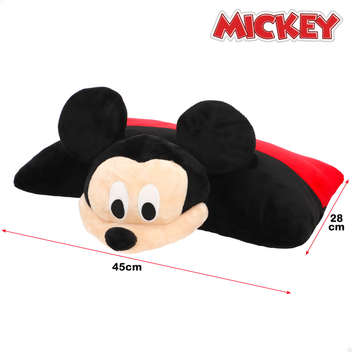 Almofada de peluche 2 em 1 Mickey suave e aveludada